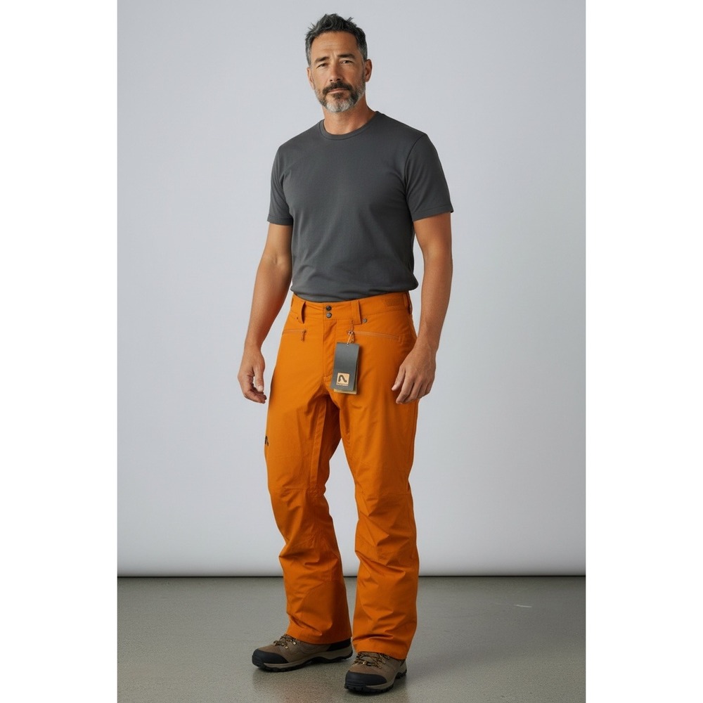 Flylow Mens Snowman Ski Snowboard Pants Copper Waterproof Breathable Size L, NWT